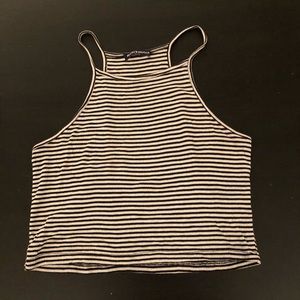 Brandy Melville cropped, striped, ribbed tank top